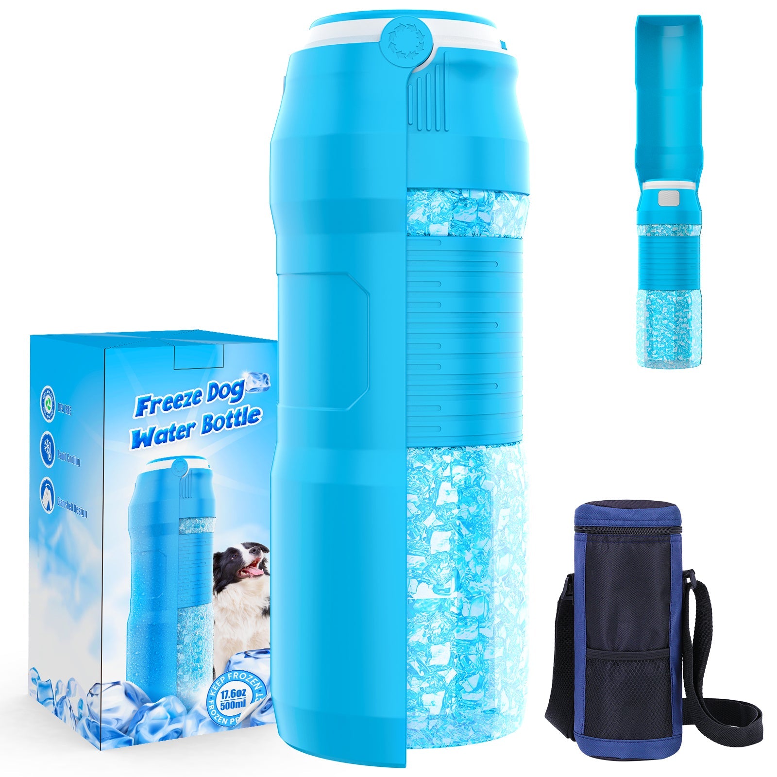 Foldable Freeze Dog Water Bottle-0
