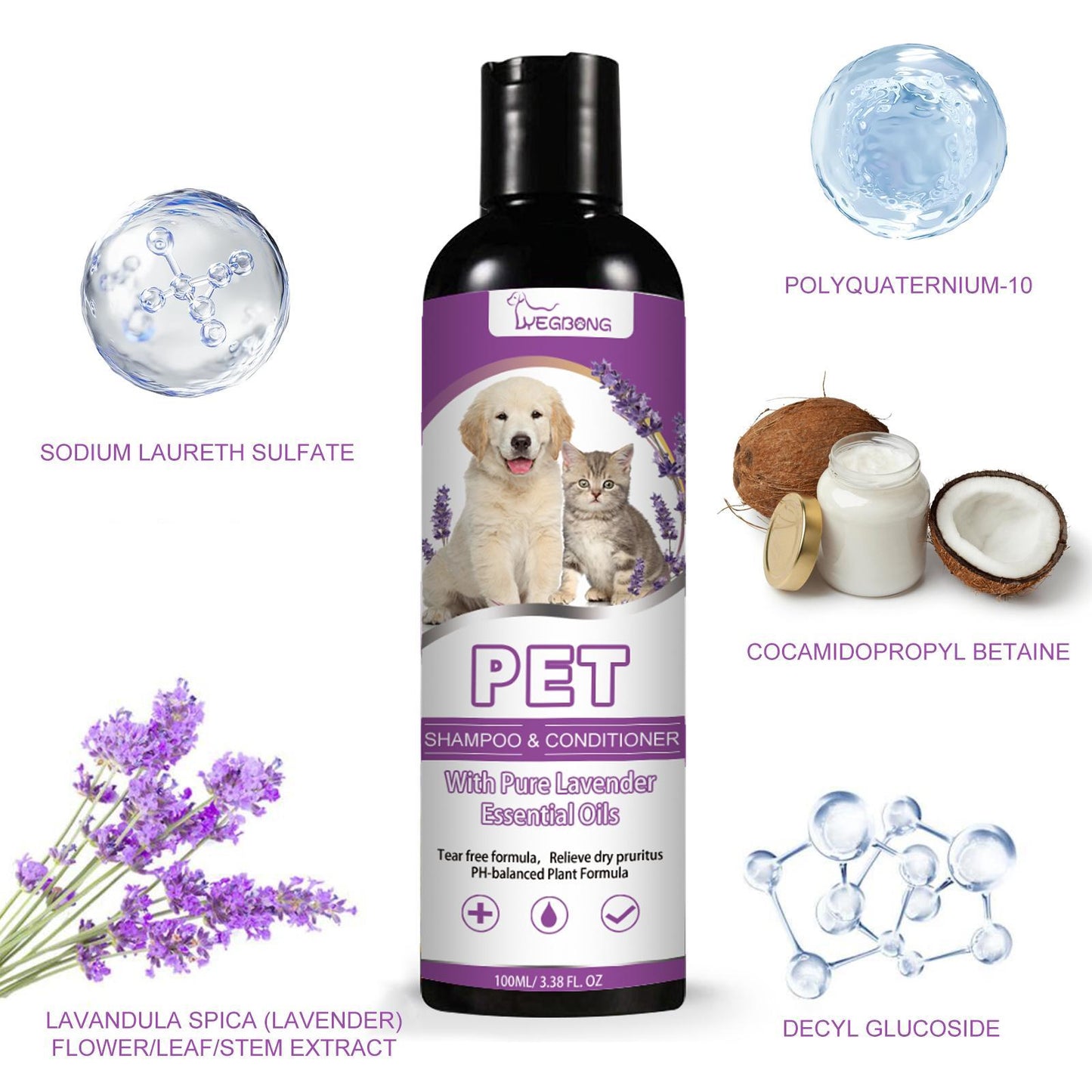 Yegebang Pet Shampoo And Shower Gel Relieves Itchy Skin And Leaves Hair Smooth And Untangled