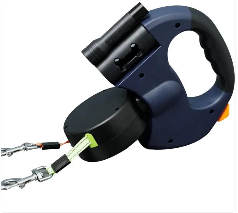 Dual Retractable Dog Leash – Tangle-Free Walks for Two Dogs!