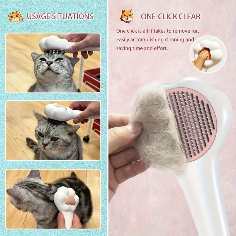 Pet Massage Hair Removal Comb – Paw Shaped Grooming Brush for Dogs & Cats