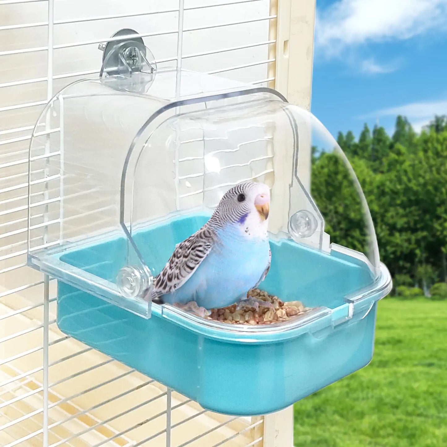 No Mess Bird Cage Feeder – Parrot & Parakeet