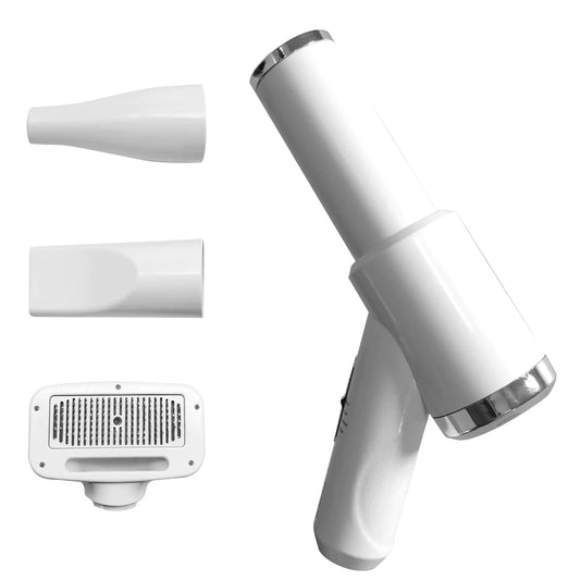 Pacaba Pet Hair Dryer and Detachable Slicker Brush 2-in-1 Black