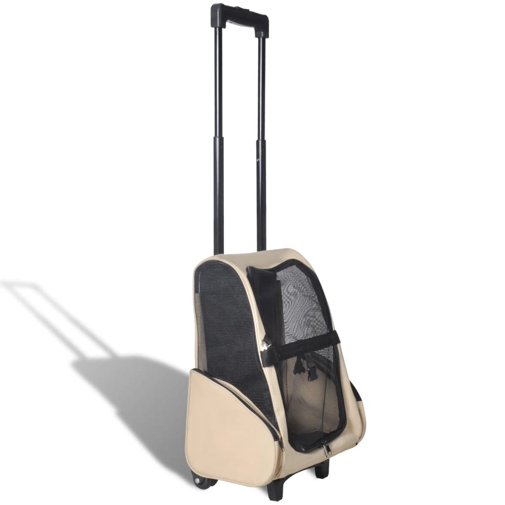 vidaXL Pet Trolley Foldable Cat Dog Carrier Travel Stroller Crate Backpack-4