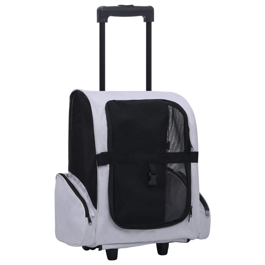 vidaXL Pet Trolley Foldable Cat Dog Carrier Travel Stroller Crate Backpack-1