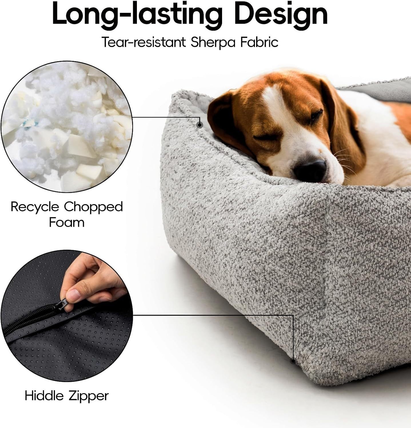 Calming Medium Dog Bed by MEWOOFUN – Washable, Warm Rectangle Pet Bed with Anti-Slip Bottom (31.5"x23.6"x9.5")