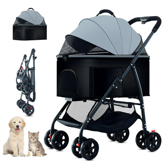 TrioFlex 3-in-1 Pet Stroller & Carrier in Grey