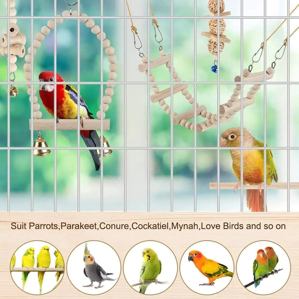 Colorful Bird Swing Toys for Parrots – Fun, Safe, and Chew-Friendly 🧩🎉