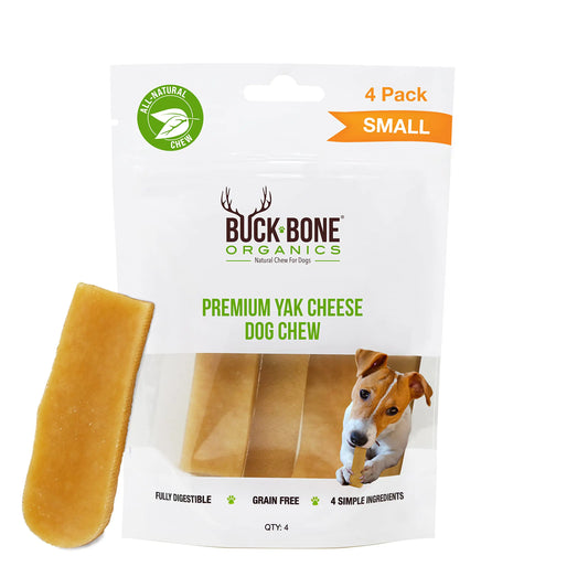Himalayan Yak Cheese Dog Chews - Natural & Long Lasting Treats (4 Pack)