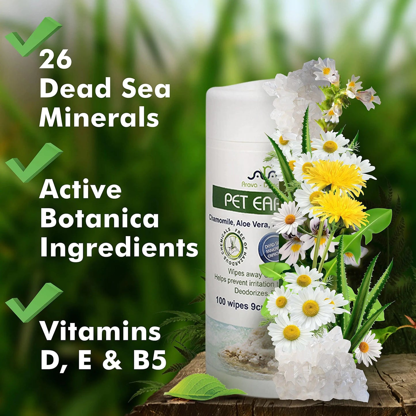 Pet Ear Cleaner Wipes – 100 Count for Dogs & Cats 🐶🐱