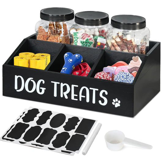 Pet Treat Organizer with Jars & Compartments