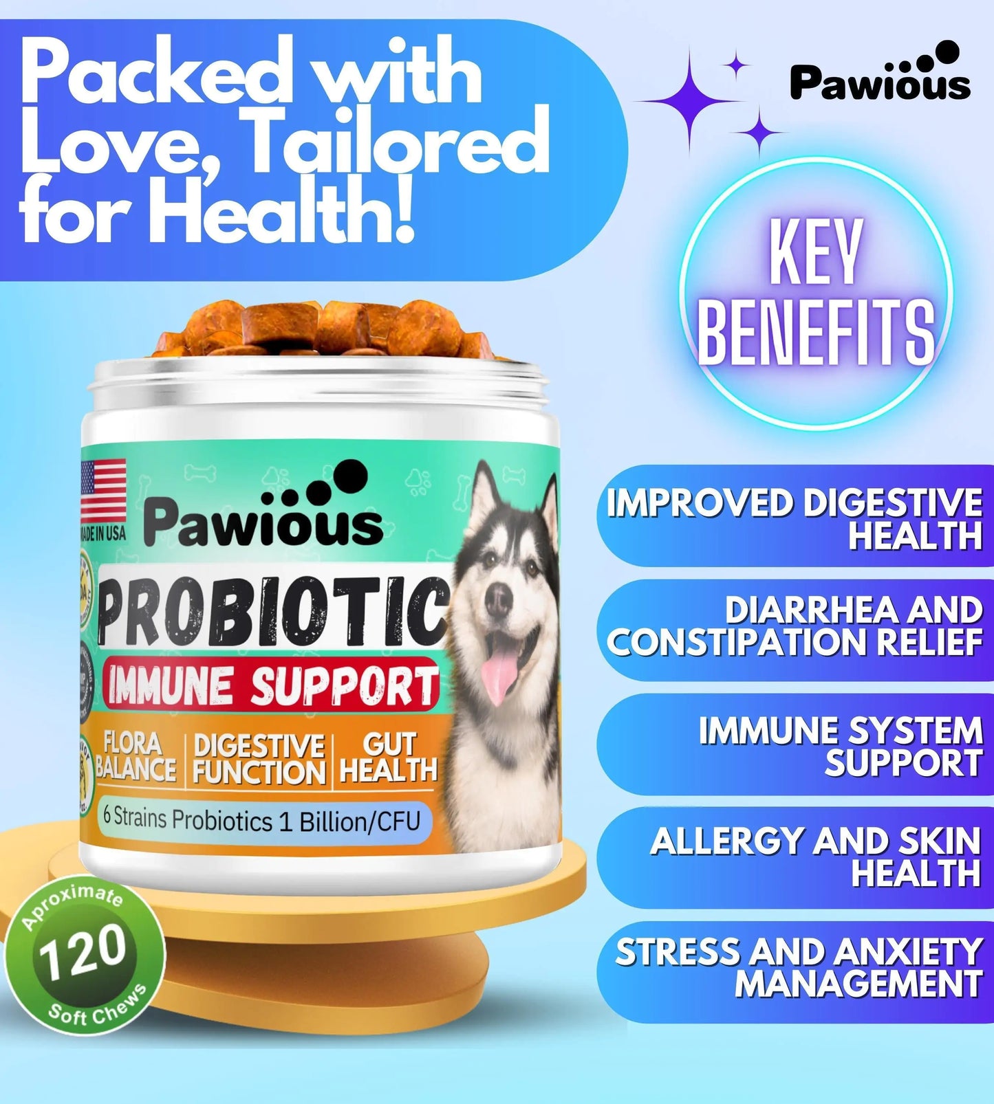 Dog Probiotics & Digestive Enzymes – Gut & Immune Support