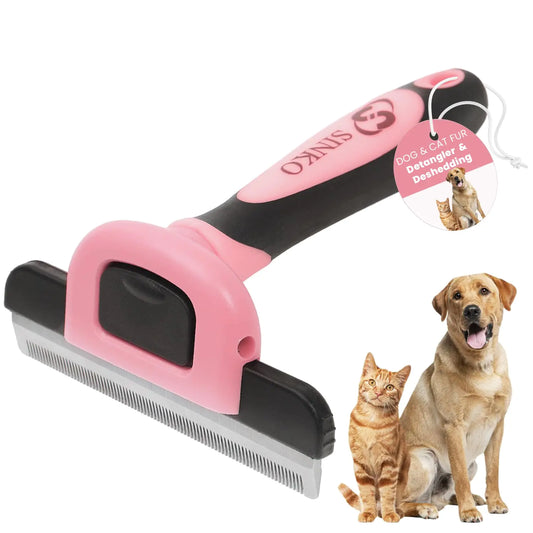 Sinko Deshedding Brush for Dogs & Cats β Pink