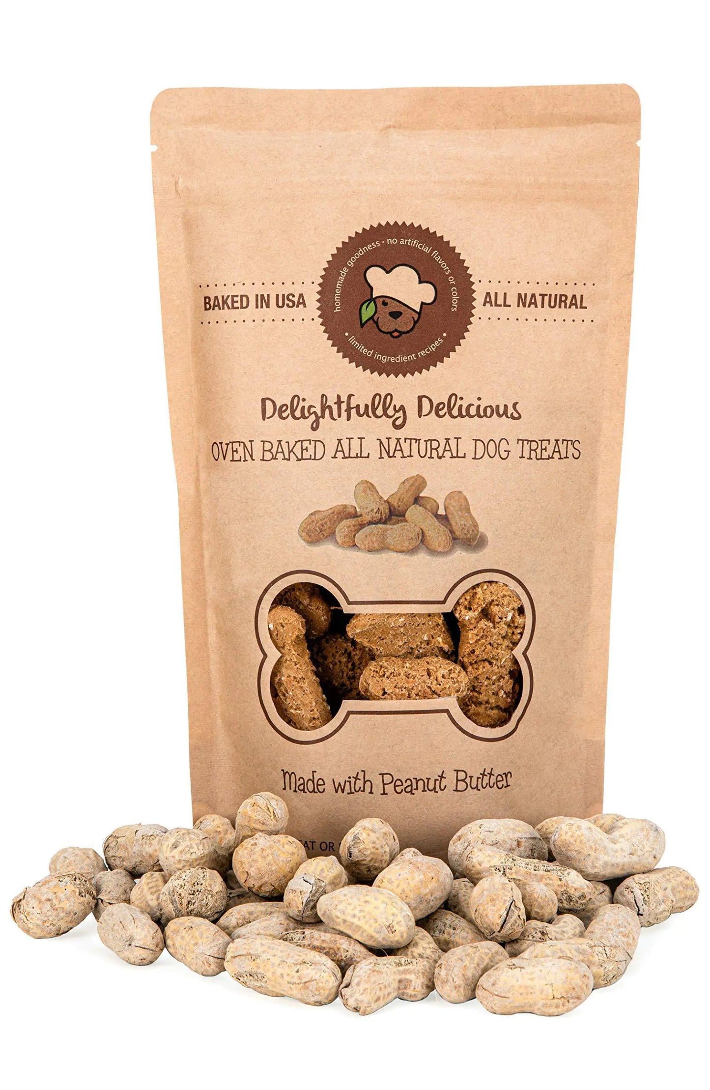 Delicious Peanuts  Dog Treats All Natural Oven Baked Biscuits