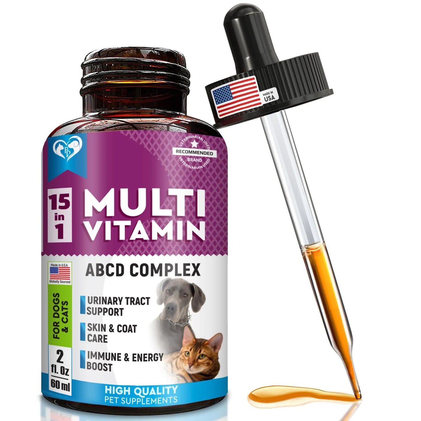 Cat & Dog Multivitamin Liquid – Glucosamine & Cranberry Support