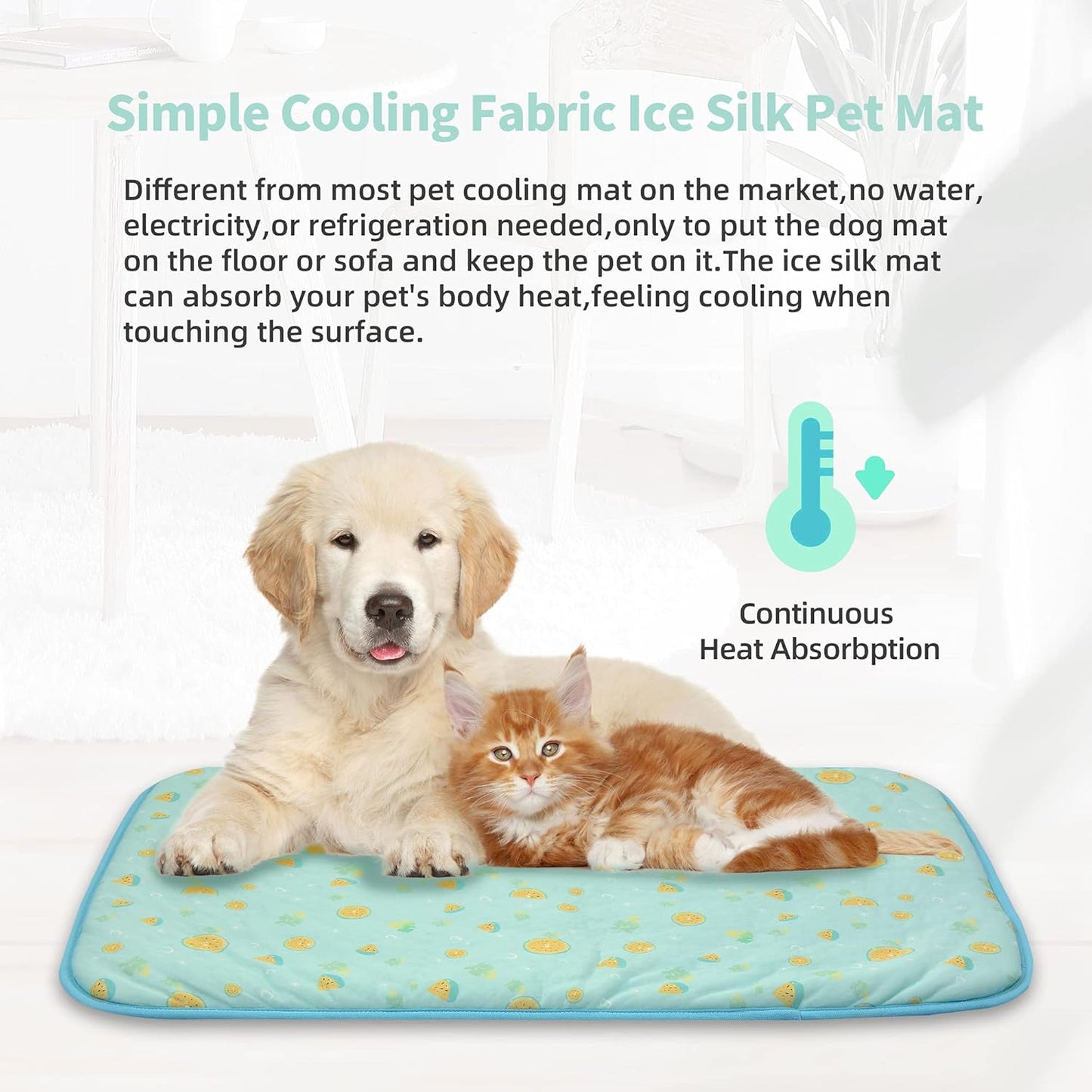 NWK Ice Silk Pet Cooling Mat – 20"x16", Portable & Washable for Small Dogs & Cats