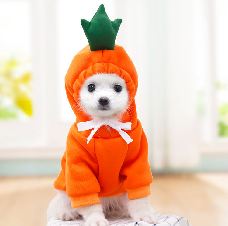 Cute Fruit Dog Hoodies – Winter Warm Fleece Outfits for Small Dogs & Cats!