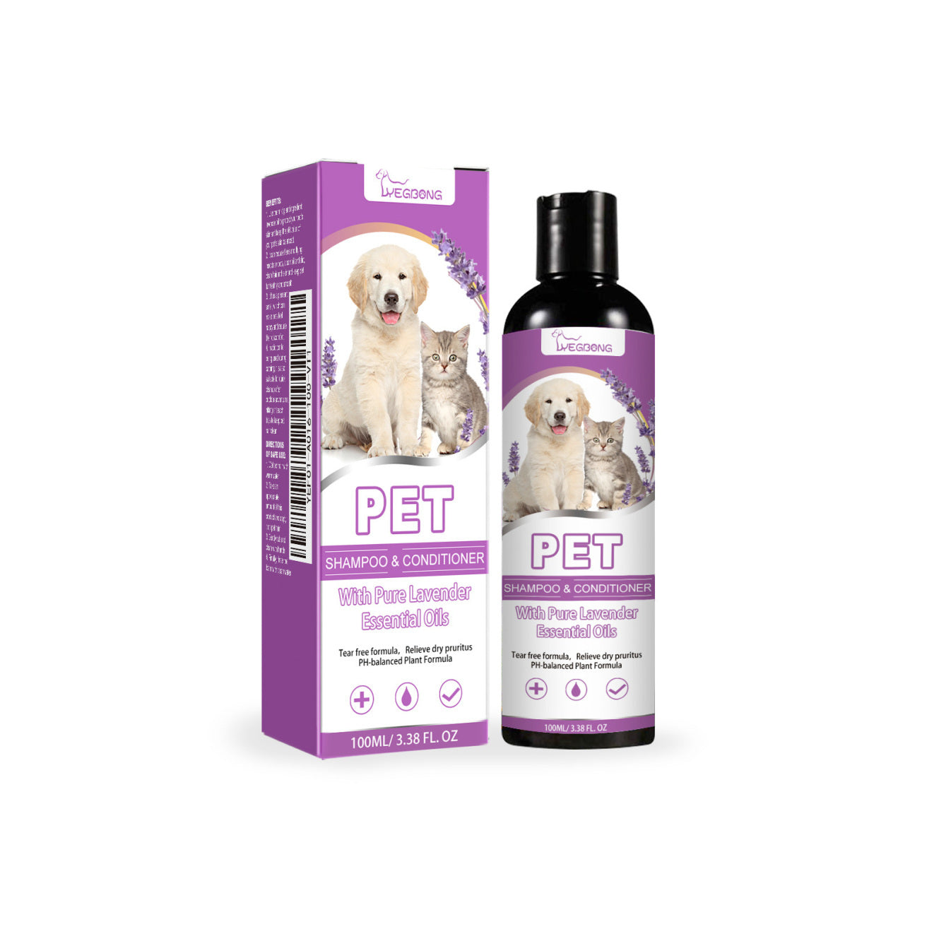 Yegbong Pet Shampoo – Soothes Itchy Skin • Softens Hair • Tangle-Free, 100 mL