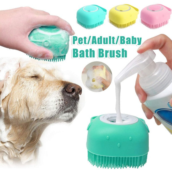 Silicone Dog Bath Gloves  Massage & Shampoo Brush for Easy Grooming