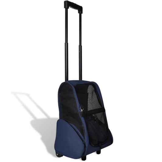 vidaXL Pet Trolley Foldable Cat Dog Carrier Travel Stroller Crate Backpack-0