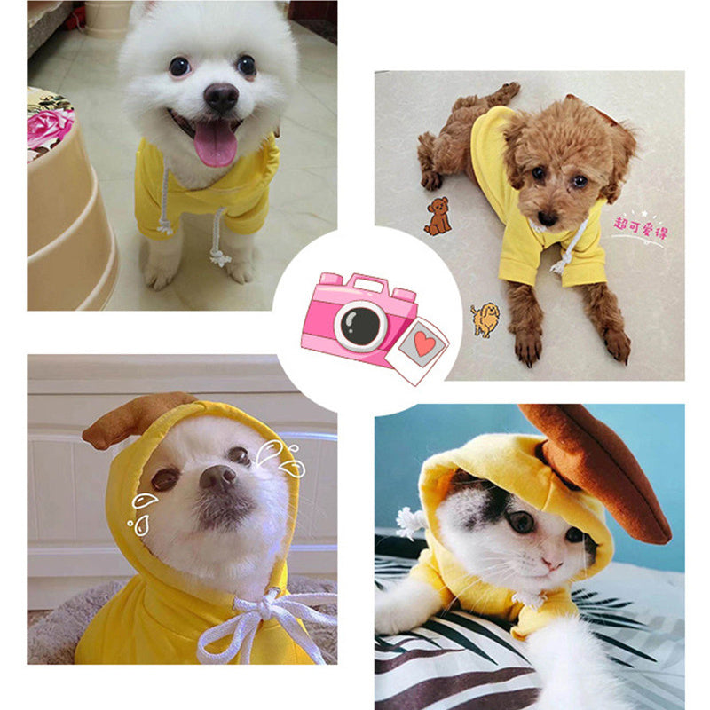 Cute Fruit Dog Hoodies – Winter Warm Fleece Outfits for Small Dogs & Cats!