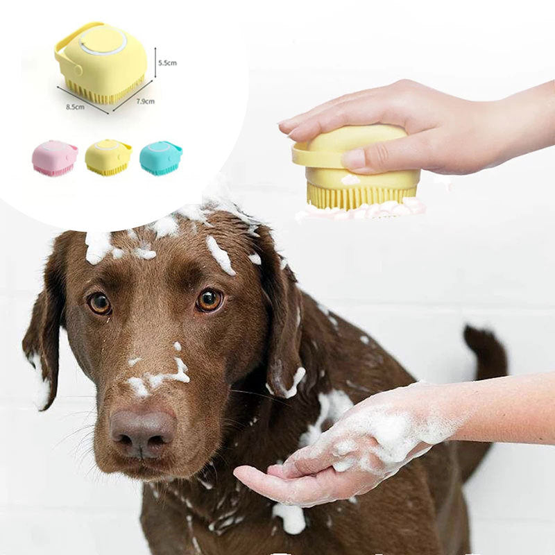 Silicone Dog Bath Gloves  Massage & Shampoo Brush for Easy Grooming
